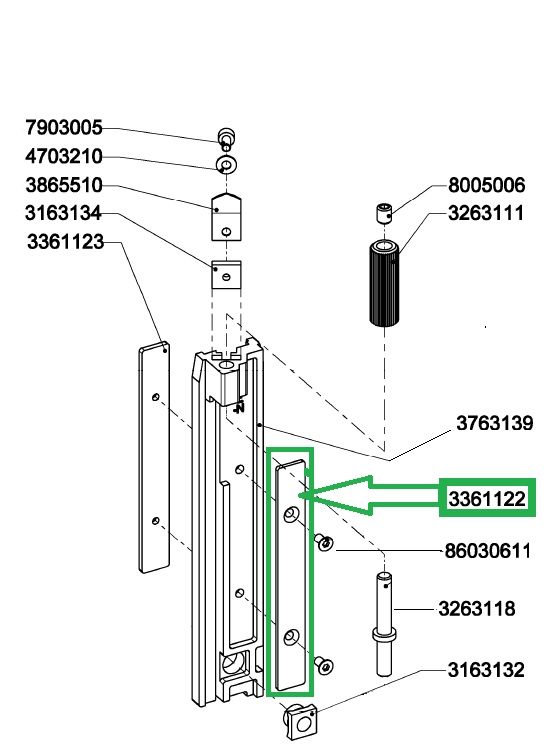 Hohner Head Ledge, Main Slide<br>( 3361122 )