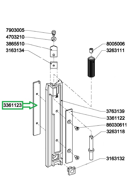 Hohner Foot Ledge, Main Slide<br>( 3361123 )