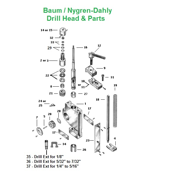 Baum Drill Head Parts