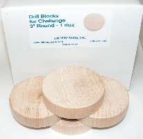 Challenge Round Drill Blocks 3" x 3/4" 1 Doz/Per Pack